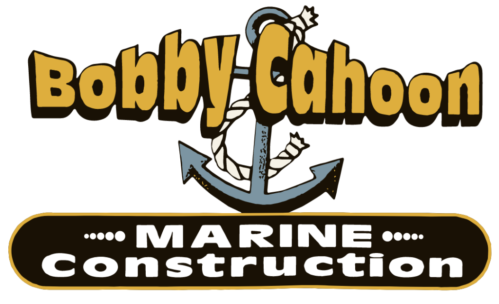 Bobby Cahoon Marine Construction logo, anchor with rope