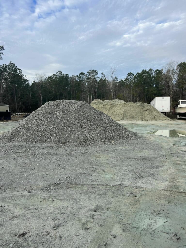 piles of gravel rock and dirt, Bobby Cahoon Marine Construction