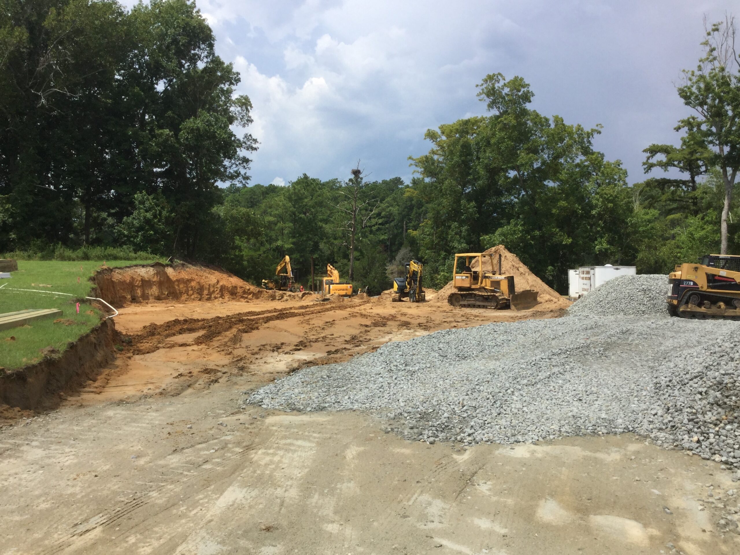 Site work underway in Eastern North Carolina by Bobby Cahoon Marine Construction, the best marine contractor in Eastern North Carolina